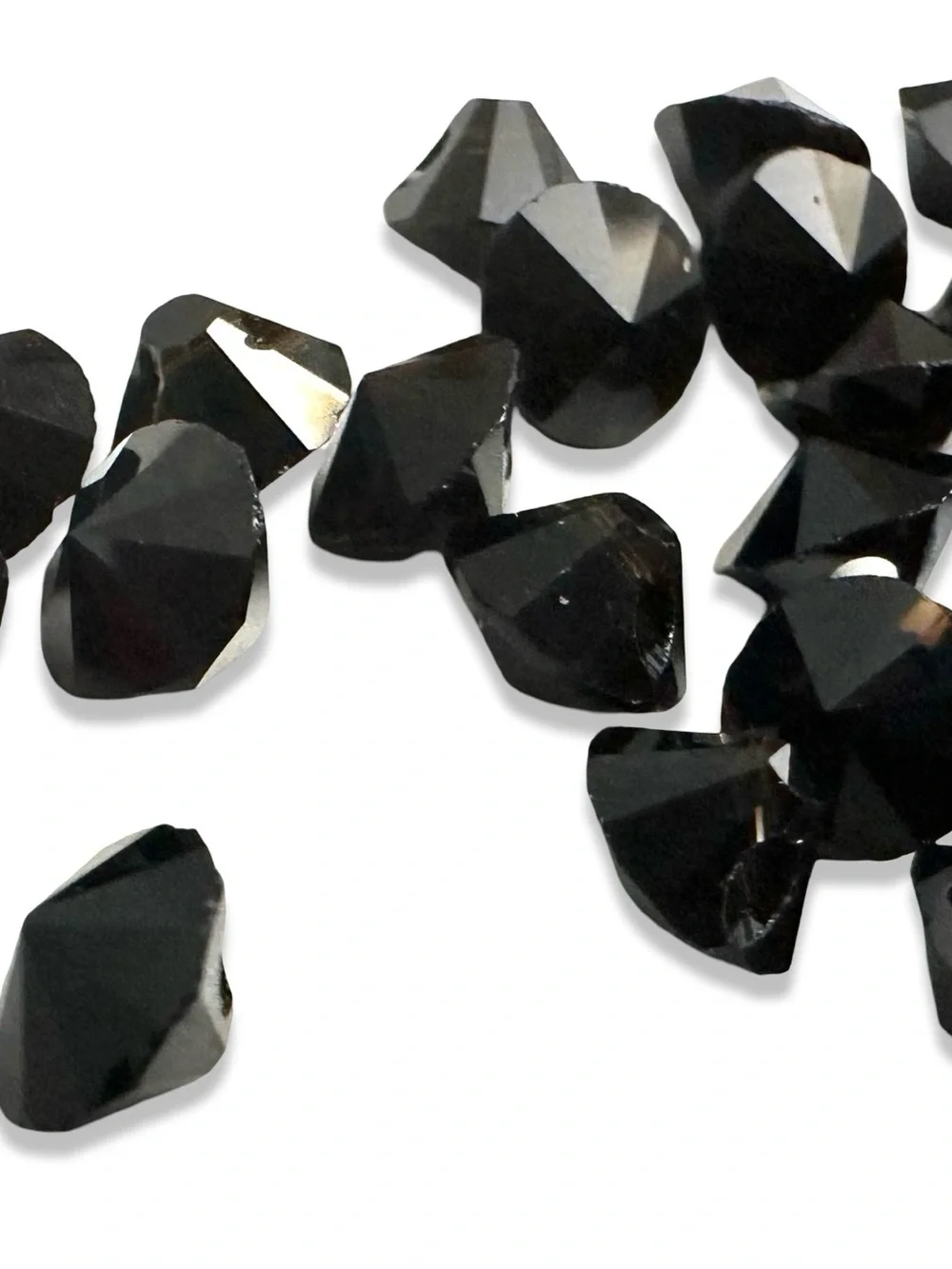 Vintage Black Faceted Glass Beads for Jewelry Making
